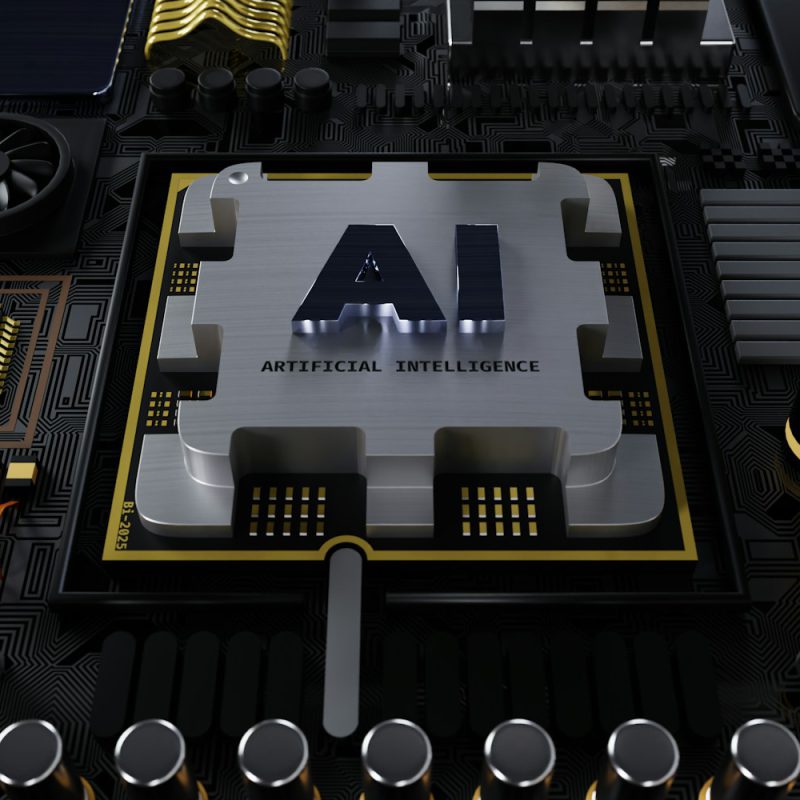 a close up of a computer board with a logo on it