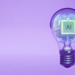 Ai brain inside a lightbulb illustrates an idea.